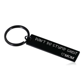 Son Gifts from Mom, Funny Gag Don't do Stupid Sht Keychain Gifts, Stocking Stuffers for Teen Boys Girls, First Day of School Off to College Back to School Gifts, Easter Basket Stuffers for Boys Girls