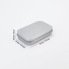 Goodma 20 Pieces Rectangular Metal Empty Hinged Tins Containers Basic Necessities Home Storage Organizer Mini Box Set, 3.75 x 2.45 x 0.8 inch (Silver)