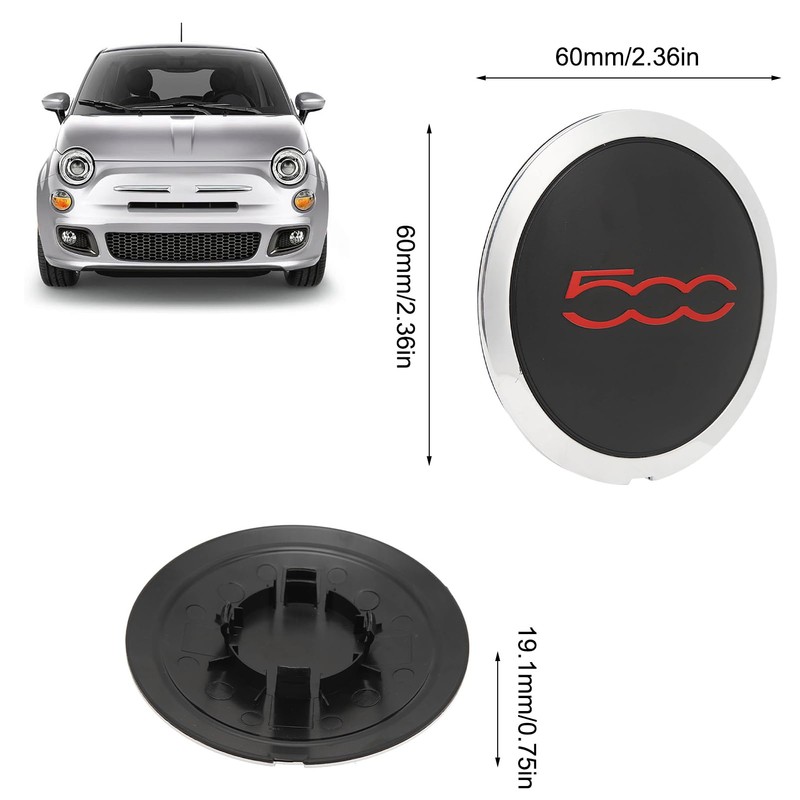 Enjoliveurs, Enjoliveurs de Roue, concerner Fiat 500 68078419AC Enjoliveurs de