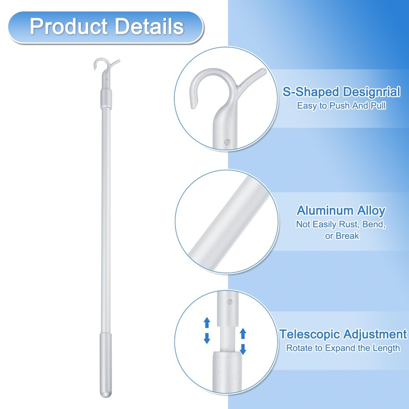 uxcell 14"-23" Draw Rod for Cordless Blinds, Telescopic Rod to