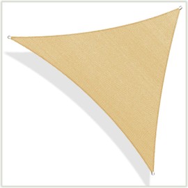 ColourTree 24' x 24' x 24' Sand Triangle CTAPT24 Sun Shade Sail Canopy Mesh Fabric UV Block - Commercial Heavy Duty - 190 GSM - 3 Years Warranty (We Make Custom Size)