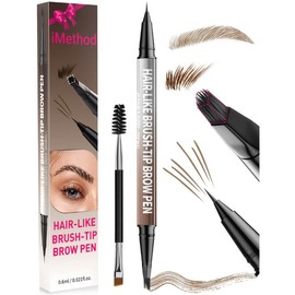 iMethod 4D Brow Pen, 2-in-1 Eyebrow Pencil with Waterproof Microblading and Dual-Ended Eyeliner Brush for Natural Brow Makeup and Eyelash Line:_08# Blonde