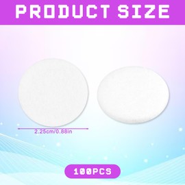 Larrel 100 Pcs Round Aromatherapy Pad, 0.88in White Round Essential Oil Pads Aromatherapy Pad 2.25cm Replacement Refill Pads for Essential Oil Diffuser Necklace Humidifier Home Car