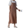 Cotton Long Square Cross Back Aprons Solid Color Cook Kitchen