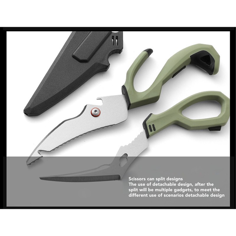 Stainless Steel Kitchen Scissors Multipurpose Detachable Fish Scissors for Kitchen
