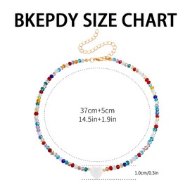 BKEPDY Necklaces for Women Boho Chain Women's Boho Necklace Colourful Necklace Women's Colourful Chains Colourful Pearl Necklace Boho Jewellery Women's Hippie Chain Boho Style Outer Banks Jewellery,