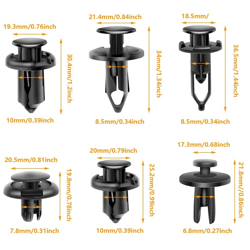 TOTMOX 120pcs Car Bumper Retainer Rivet Clips Set with Removal