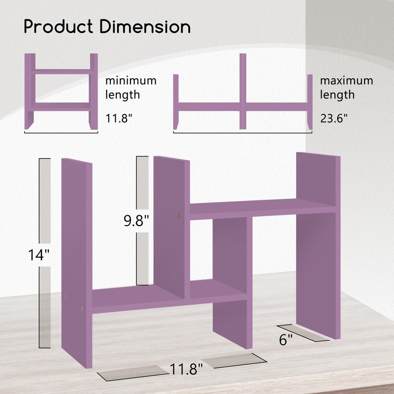 Jerry & Maggie Desktop Organizer Office Storage Rack Adjustable Wood