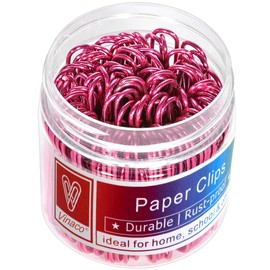 Vinaco Paper Clips, 100 x 50 mm Large Paper Clips in Recyclable Container, Large Paper Clips with Vinyl Coating, Jumbo Paper Clips, Ideal for Home, School and Office