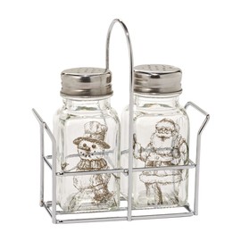 Department 56 Snowman And Santa Salt And Pepper Shakers, 3.75 Inch