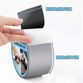 Yorwe Rubber Grip Tape, Ultra-Thin Strong Adhesive Anti-Slip Waterproof Heat Resistant Wear-Resistant Cushion Pad, Making Handles or Contact Surfaces Safer, with Grip and Comfort (Gray, 2In x 10Ft)