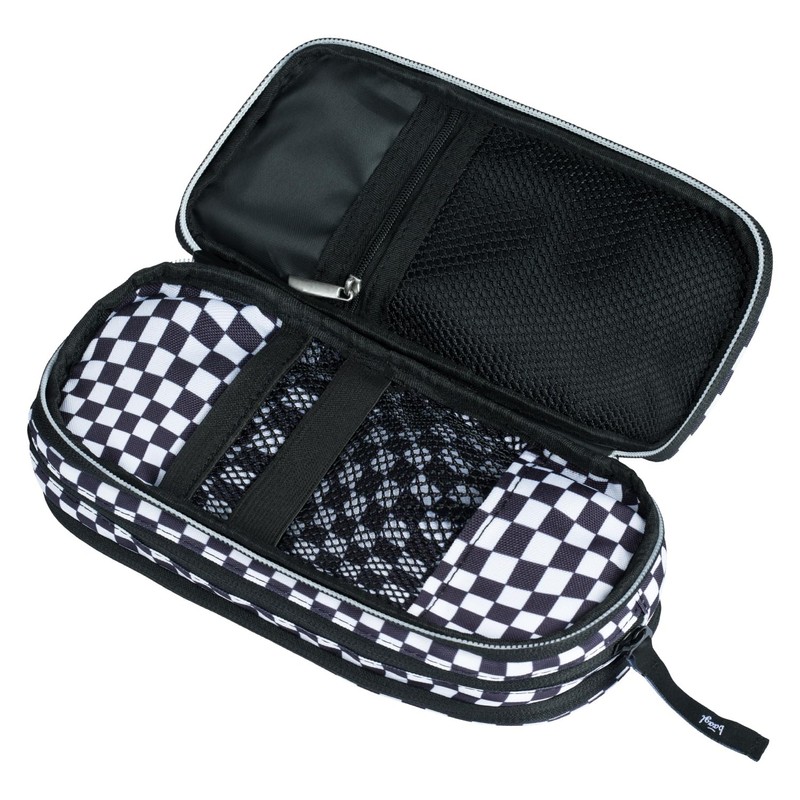 Baagl Pencil Case, 3 Compartments, for Girls, Boys, School, Ska