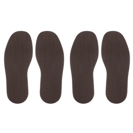 HARFINGTON 2Pair Shoe Rubber Full Sole Repair 4mm Thickness Replacement Bottom Non-Slip for Leather Shoes, Brown