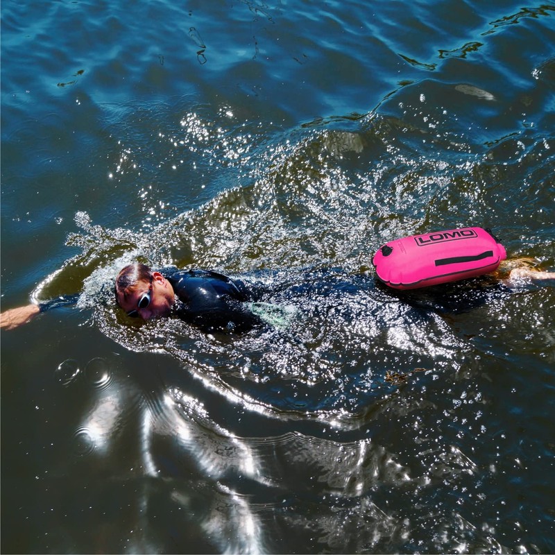 Lomo Roll Top Dry Bag Swimming Tow Float - Pink
