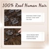 Hetto Clip in Hair Extensions Human Hair Balayage Brown to