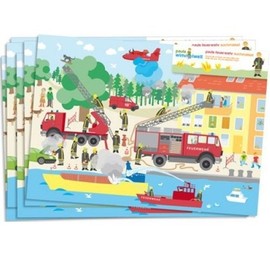 Platzset "Spannende Feuerwehr" 6er Pack