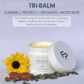 FORMULAE PRESCOTT Tri-Balm Stick 3 in 1 Facial Balm Facial Cleanser, Facial Exfoliant, & Facial Moisturizer 3 in 1 Face Care Balm Jar All Natural Skin Care (70g 2.46 Oz)