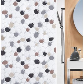Spirella Dido Anti-Mould Shower Curtain Anti-Bacterial, Washable, Waterproof PEVA 180 x 200 cm Brown Grey Black