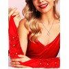 GEMILY Red Christmas Fingerless Gloves Sequin Long Glitter Gloves for