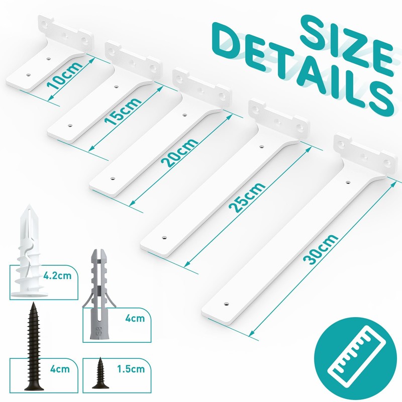 Yeabett Shelf Brackets, 2 Pack Right Angle Floating Shelf Brackets