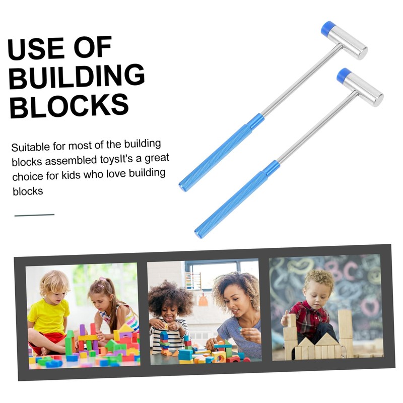 FRCOLOR Double-Ended Kids Blocks Building Hammer Set 2pcs Practical Assemble