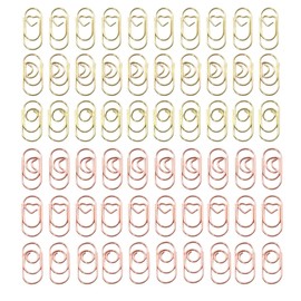 Getrays 60pcs Small Paper Clips, 2cm Cute Shape Heart Moon Round Metal Clip Bookmark Memo Clip Paper Clamp for School Stationery Document Organization Office Supplies(Gold & Rose Gold)