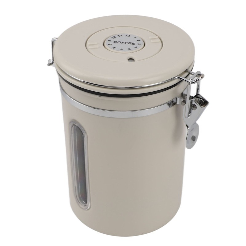 Coffee Canister 1800ml 304 Stainless Steel Window Design One Way