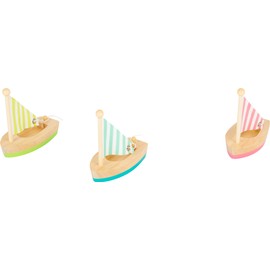 small Foot Water Toy Sailing Boats Made of Wood, Set of 3 Bath Toys, Wooden Boats for Children from 2 Years, 11653 Bath Toy