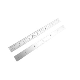 Shinwa 24 Inch Flexible Stainless Steel Machinist Ruler 4R Graduations (1/64, 1/32, 1/16, 1/8) Satin Chrome Finish H-3101E