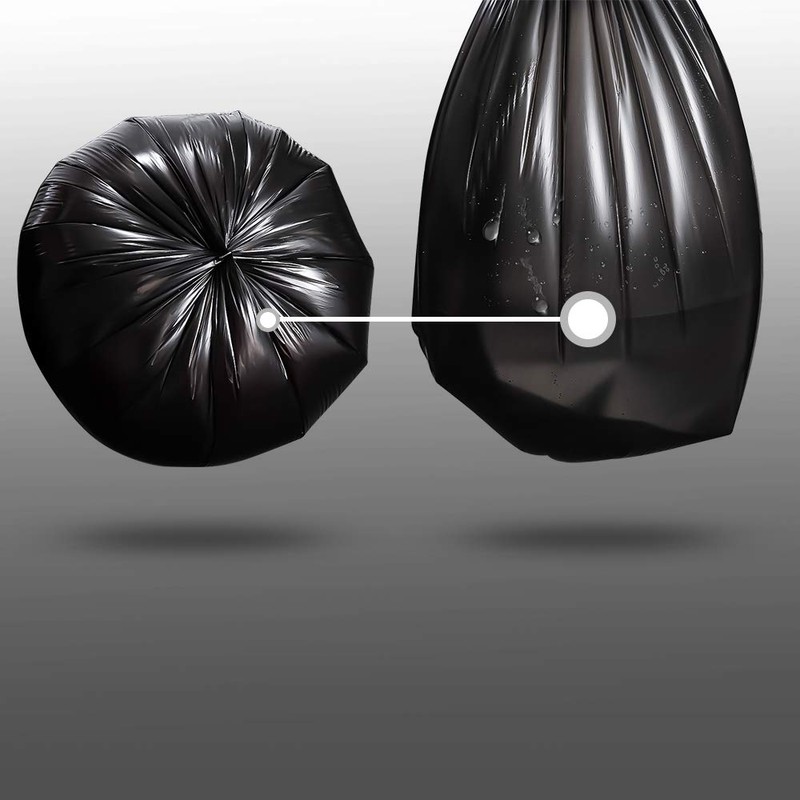 Oymlclivisa Bin Liners, 5L Small Black Bin Bags, 6 Rolls,