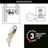 Master Lock 120EURD Small Key Padlock with Brass Body, Gold,