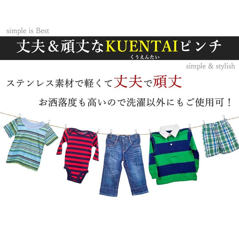 KUENTAI Stainless Steel Clothespins, Set of 40, 2.2 inches (5.5