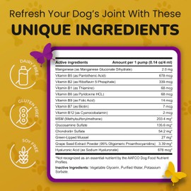PetMade Hip and Joint Supplement for Dogs - Glucosamine Chondroitin for Dogs - Extend Joint Care, Flexibility Support & Bone Strength - With MSM, Hyaluronic Acid, Vitamin B12, B6, B1 & More - 16 Fl Oz