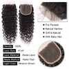 Quqzron Water Wave Human Hair Bundle with Closure(16 18 20