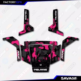 Factory EFX Inc Black & Pink Savage Camo Graphics kit fits Polaris Rzr170 RZR 170 2010-2021