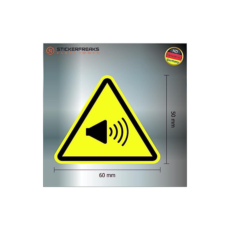 Pack of 8 Warning Stickers 6 x 5 cm Volume