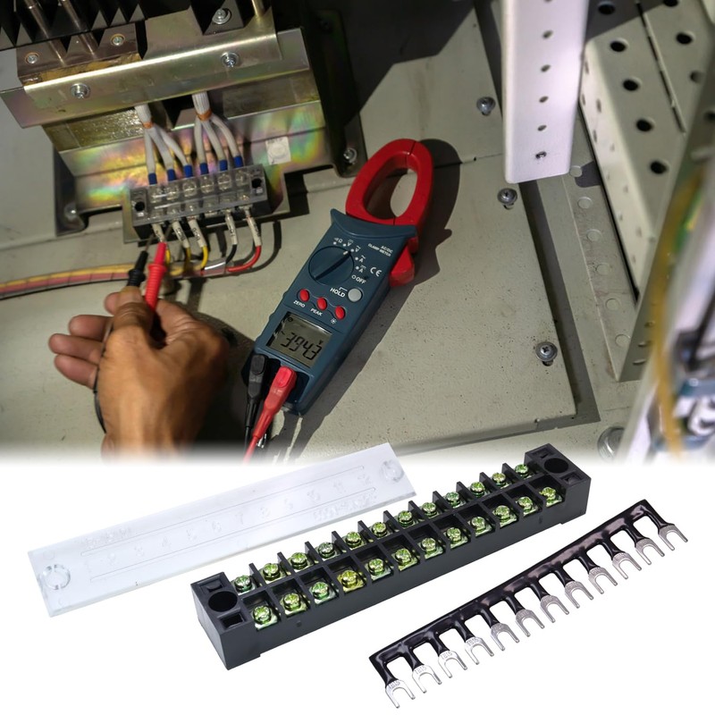10Pcs 600V 15A 12 Positions Dual Row Screw Terminal Panel