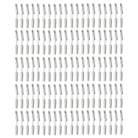 100 Pcs Metal Treasury Tags, 4.5cm Barb Elastic Cord with Metal Ends Metal Barbs Barbed Fasteners for Office Fasteners, Hole Punch Ties, String Binders (White)