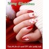 EBANKU Christmas Semi Cured Gel Nail Strips, 24PCS Christmas Gel