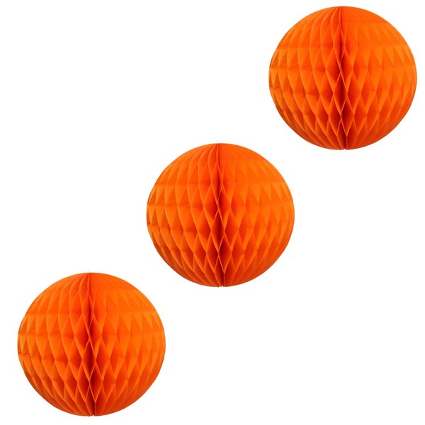 3-pack 5 Inch Honeycomb Tissue Paper Balls (Orange)