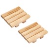 Pack of 2 Natural Wooden Bamboo Soap Dish Wooden Shower