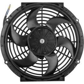 MYSMOT 10 Inch 6 Blades Universal Slim Fan Pull Electric Radiator 12V 80W High Performance Cooling Fan Mount Kit Black