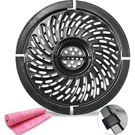 Air Fryer Replacement Parts, 2QT-2.6QT Round Grill Pan Plate Crisper Plate with Rubber Bumpers Non-Stick Air Fryer Rack for Gowise Chefman Dash Power, Dishwasher Safe