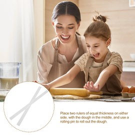 PRETYZOOM 2pcs Dough Rolling Strips, 4mm Clear Measuring Dough Strips, Plastic Rolling Pin Guides for Dough Thickness, Pastry Ruler for Fondant, Cookies