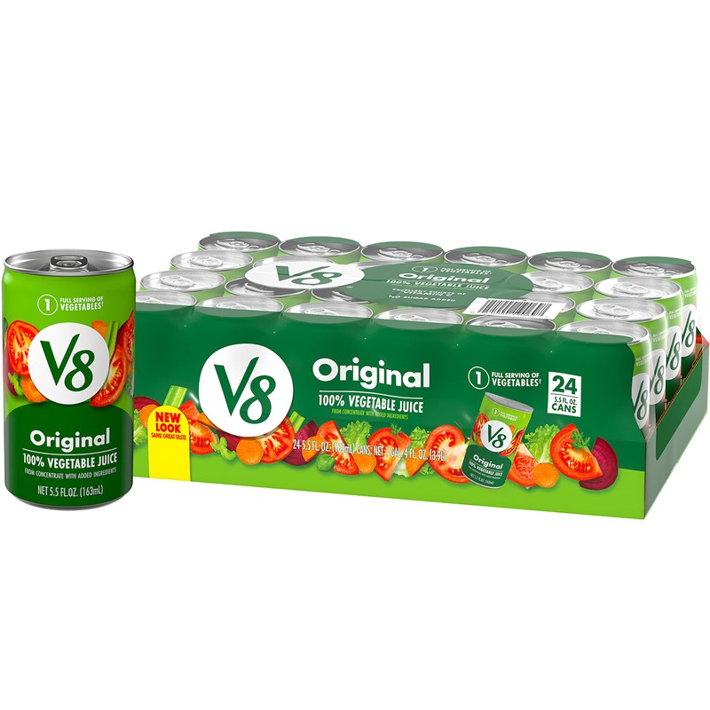 V8 Original 100% Vegetable Juice, 5.5 fl oz Can (24