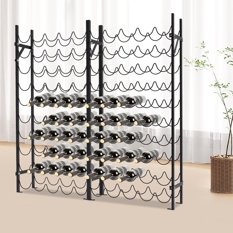 10 Tier Wine Rack, Stackable Freestanding Floor Mount Wine Holder