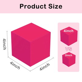 XAGLVV 25 PCS Hot Pink paper Gift Boxes， 4x4x4 inch inch Gift Box with Lids,Gift Wrapping Box for Party Favor,weddings, classroom activities, baby showers and more.