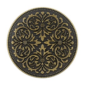 Bezelry 12 botones de vástago de metal mandala. 23 mm. Latón antiguo