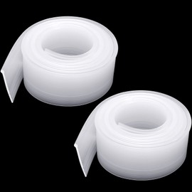 Tondiamo 2 Roll Shower Door Bottom Seals,Clear Shower Sweep Door Seal Silicone Replacement Parts for Bathroom Kitchen, 74 Inches in Total