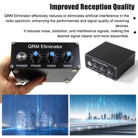 Professional QRM Eliminator X-Phase Built-in PTT Control 1-30 MHz HF Band QRM Eliminator Aluminum Alloy QRM Canceller Radio TV Broadcast Equipments
